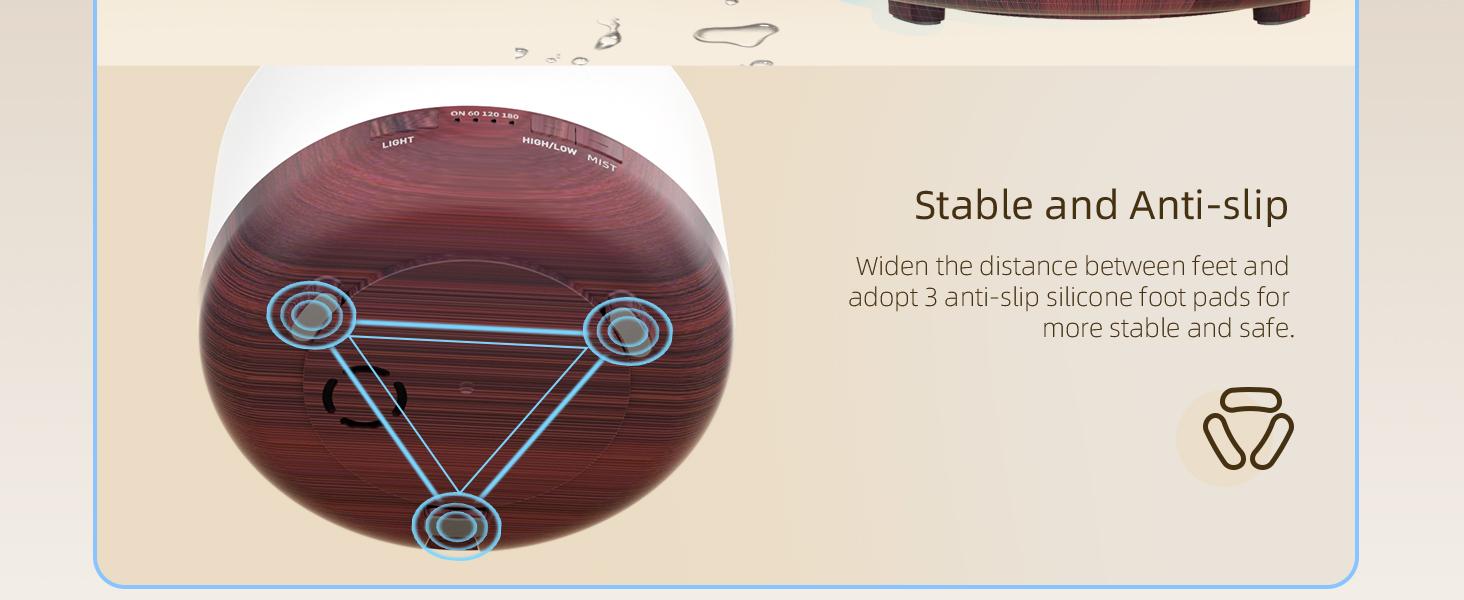 ASAKUKI 500ml Essential Oil Diffuser for Home, Aromatherapy Humidifiers, Auto-Off, Room Decor, Air Purifier, Aromatic Ambient Mist Nebulizer Relaxing, Waterless Auto Shut-off, Reddish-Brown