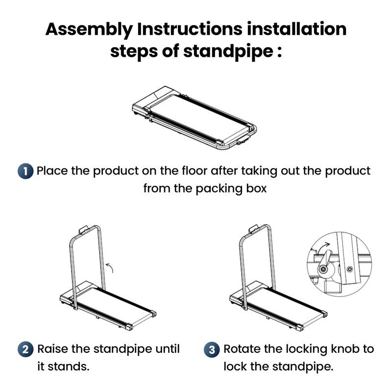 YAGUD Home Office Electric Treadmill – 265lbs Weight Capacity Silent Motor, Wide Belt, Foldable with Dual Cushioning and Easy Mobility Wheels