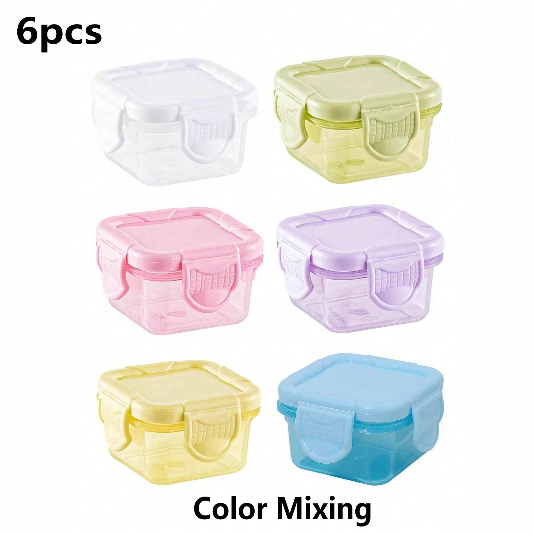1/6pcs Mini Food Storage Box Set, Kitchen Lunch Box, Refrigerator Sealed Box, Rectangular Plastic Seal Container, Small Food Container