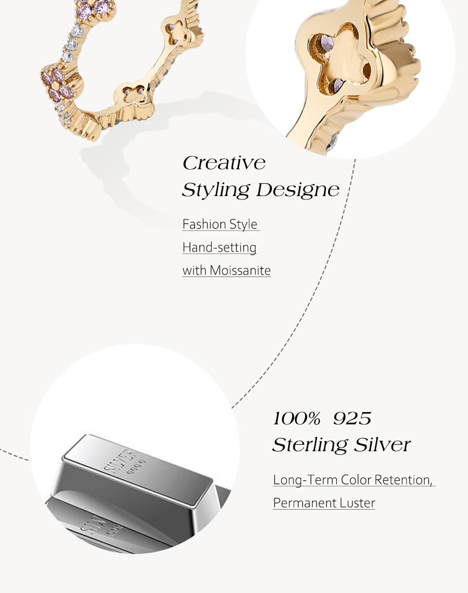 Eternity D VVS1 Color Synthetic Round Moissanite Rings for Wome 925 Sterling Silver Engagement Wedding Classic Rings Party Gift Fine Jewelry New R261 SpringStatements