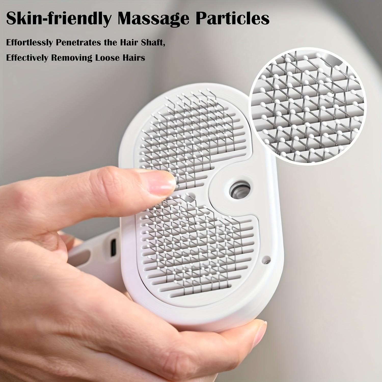 3-In-1 Automatic Steam Pet Brush, Anti-Static, Ideal for Long and Short Hair Cats and Dogs, Removes Loose Fur, Reduces Shedding