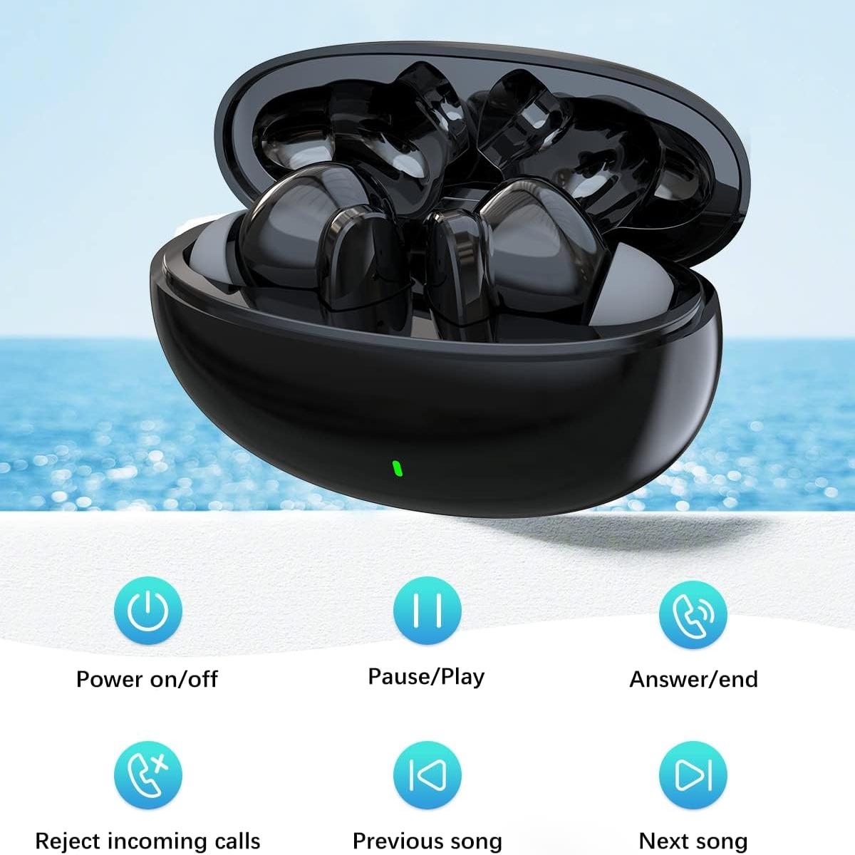 New TWS Wireless Earphones, True Wireless Ergonomic Design, Ultimate Comfort, High Fidelity Sound, Deep Bass, Stereo Calls, HD Voice Calls