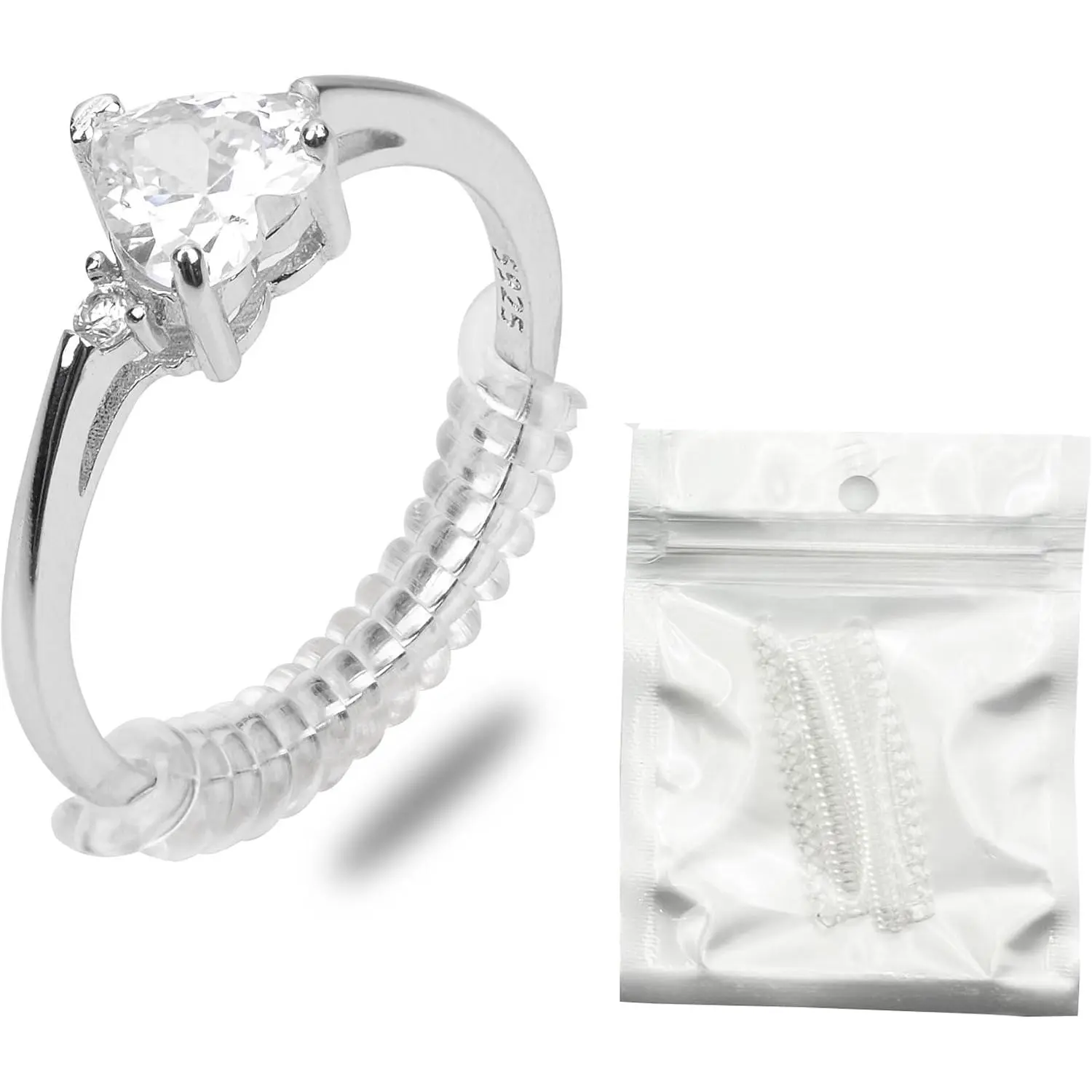 4 count Transparent Ring Size Adjustment Tool, Transparent Winding Rope for reducing Ring Size, 4 Different Size Specifications, Almost Suitable for Adjusting The Size of Any Ring, (4)