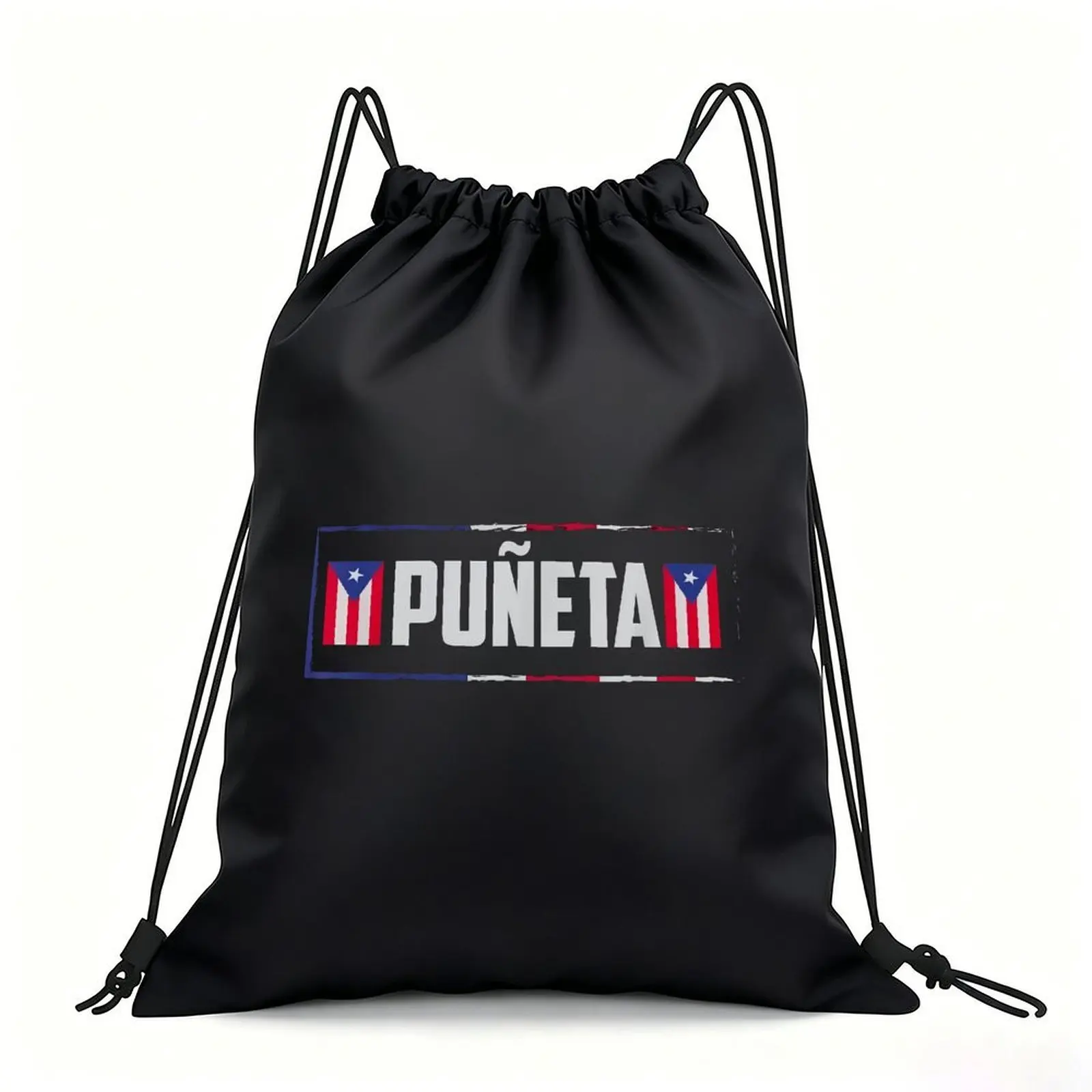 Portable Drawstring Sack Bag with Custom Graphic Print, Waterproof Polyester String Backpack for Gym Workout Swimming Hiking