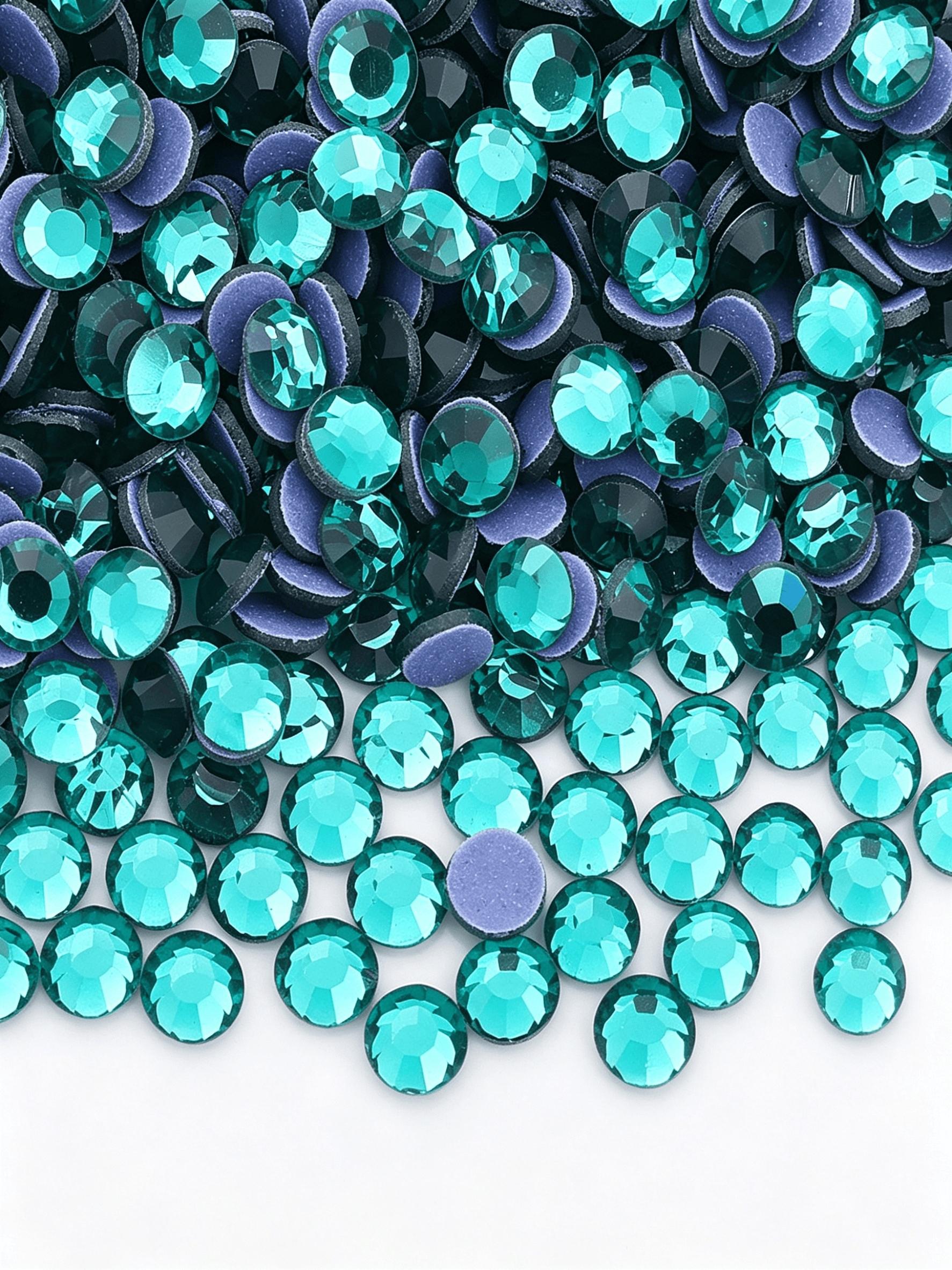 Blue Rhinestone Heat Press Flat Back Water Drills 2880 Pieces, Trendy Eye-Catching Decoration, Perfect for DIY Creators