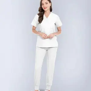 Comfortable and Functional Cleaning Uniform Women Nursing Scrub Top Pants Medical Suit Work Wear Operating Room Surgical Set