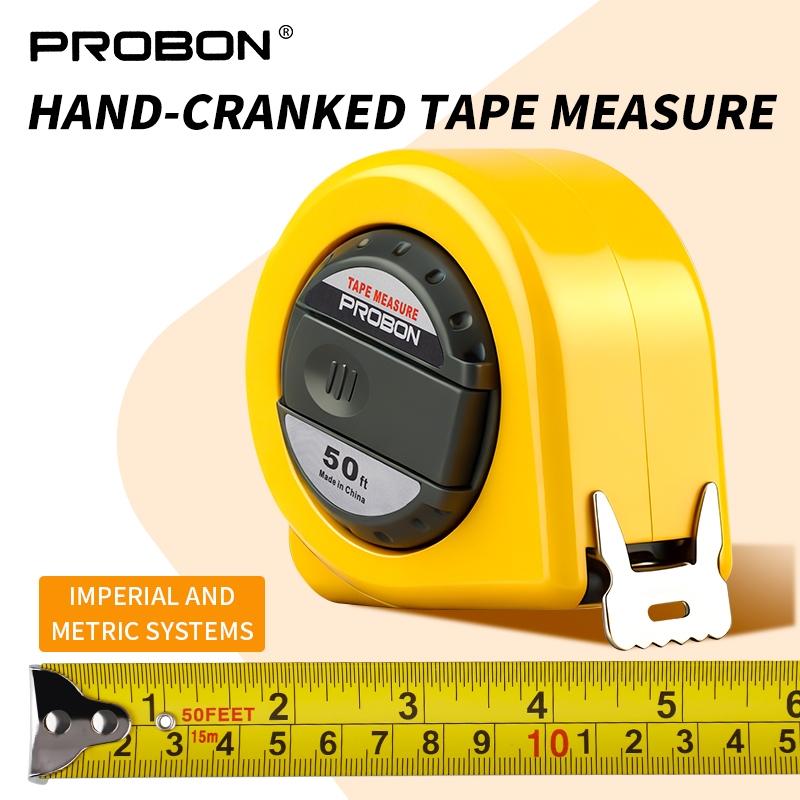 15m/50ft Handheld Steel Tape Measure, Dual Scale, Durable Steel Band, Adjustable Hook, Foldable Handle, Ideal for Construction & DIY, Portable Measuring Tool