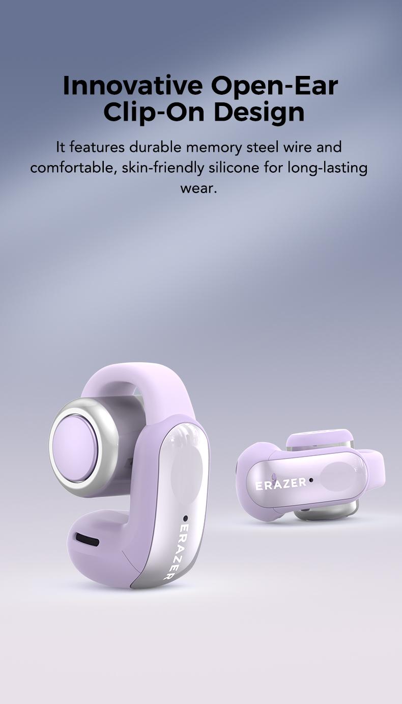 ERAZER XF28 Clip-on Open Ear Translation Wireless Earbuds With APP, Wireless Headphones With Audio-Visual Future Touch Screen, Waterproof Sports Electronic Earphones with Long Endurance,Bluetooth 6.0 Immersive Audio Earphones, for Sports Running Working ERAZER XF28 Clip-on Open Ear Translation Wireless Earbuds With APP, Wireless Headphones With Audio-Visual Future Touch Screen, Waterproof Sports Electronic Earphones with Long Endurance,Bluetooth 6.0 Immersive Audio Earphones, for Sports Running Working
