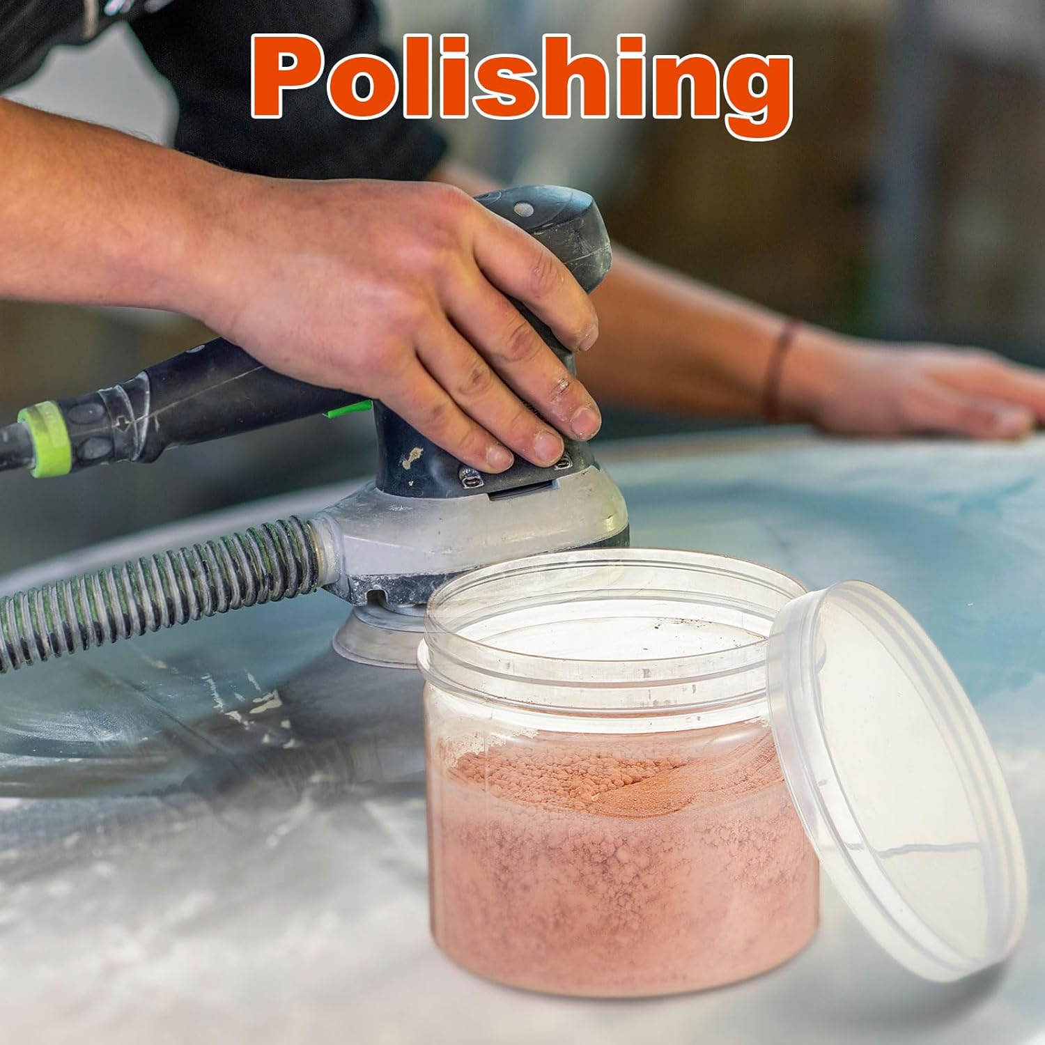 1.1 Pound Cerium Oxide Polishing  for Glass with 1 Plastic Bottle 3.5  Cerium Oxide High Grade Polishing Compound Glass Scratch Remover for Repair Buffing Ceramics