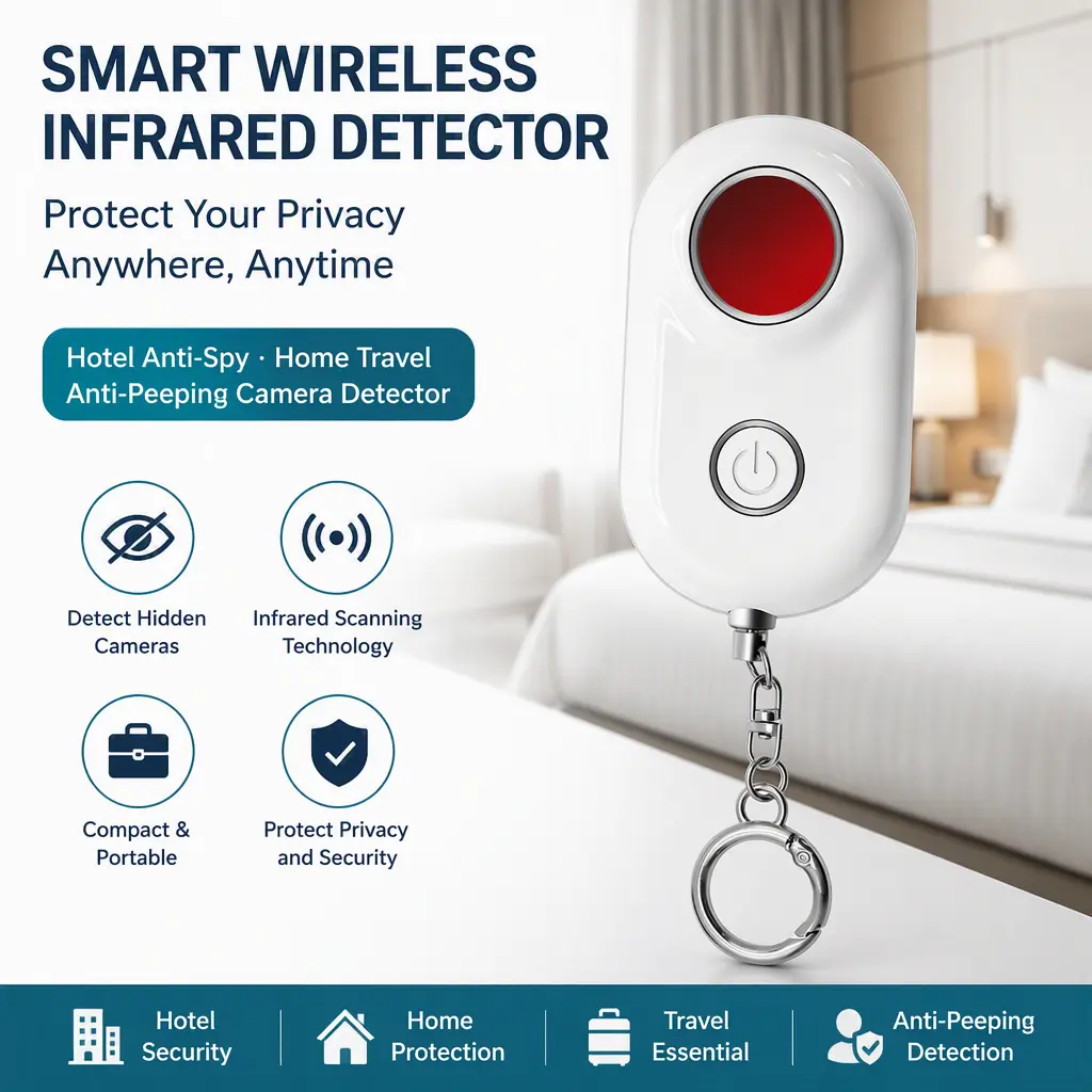 Pocket‑Size Anti‑Spy Detector, Infrared Light Scanner to Locate Hidden Camera for Home Hotel Travel