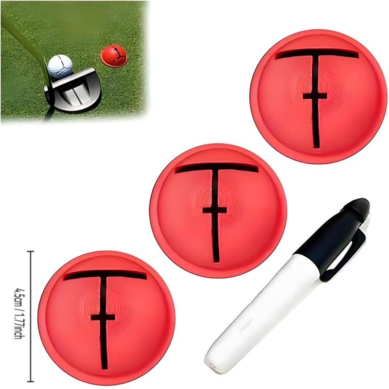 3-Pack Impact Ball Liner Golf Ball Marker, Easy Ball Marking Stencil, Golf Ball Tool for Accurate Putter Face & Target Line, Precision Putting Alignment Tool Used by Tour Players