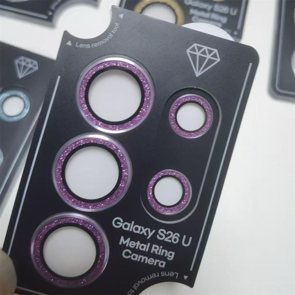 Glitter Bling Metal Lens Ring Glass for Samsung Galaxy S26 S25 S24 Ultra Camera Lens Protector Covers on Galaxy S26 S25 S24 Plus