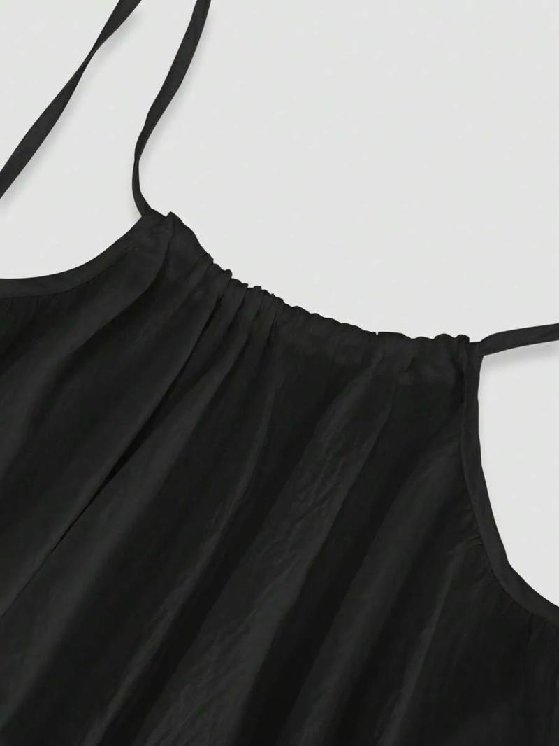 Women's Strapless Casual Dress, Elegant Sleeveless Long Dress for Summer, Ladies Indoor Home Wear, Pure Color Fashionable