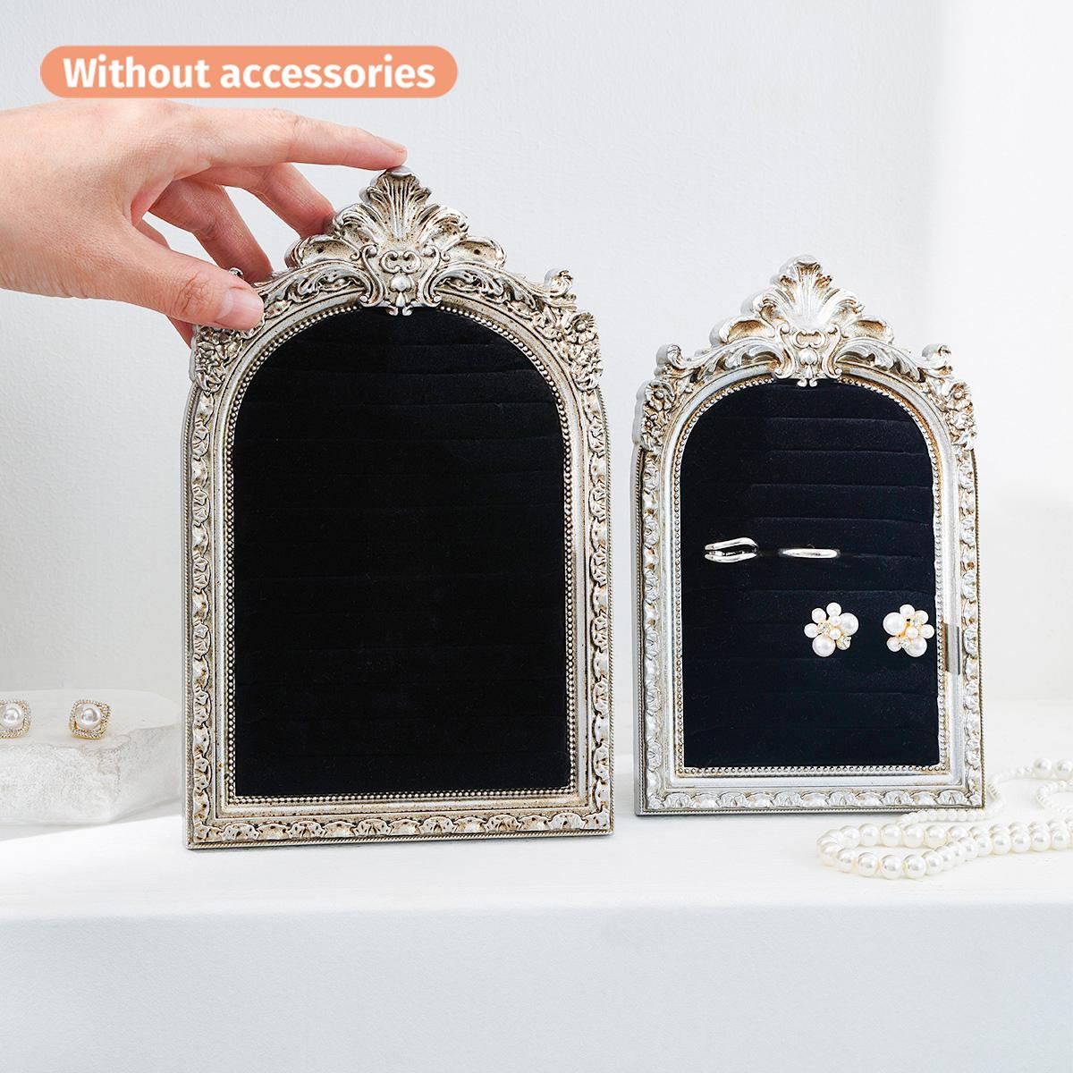 Vintage Silver Color European Style Decorative Jewelry Display Stand, Resin Material, Home Bathroom Decoration, Jewelry Organizer