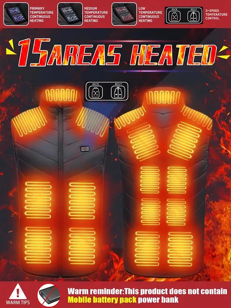 Smart Dual Control Heated Vest, Smart Heating Technology, Unisex Sleeveless Winter Jacket, Ideal for Skiing, Christmas, Thanksgiving, Valentine's Day, Warm Jacket