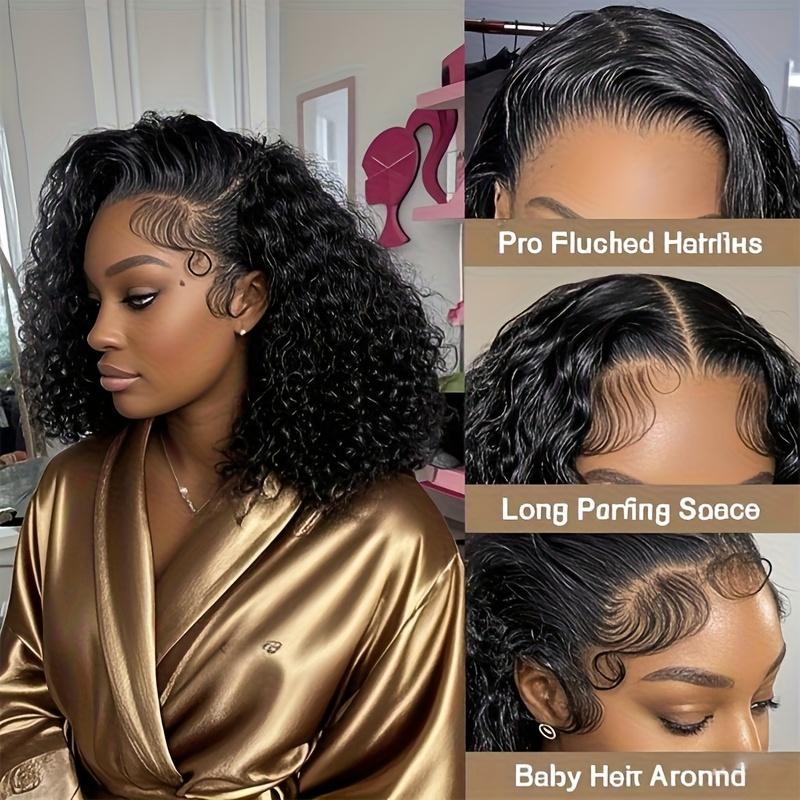 5X5 Wear and Go Glueless Wigs Human Hair Pre Plucked Pre Cut Water Wave Human Hair Wig 180% Density Glueless Lace Front For Women Natural Black