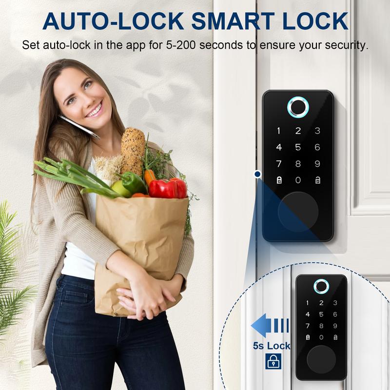 Smart Door Lock (Five Multi-Functional Features) An electronic fingerprint access control system suitable for home/office/hotel settings, featuring anti-peeping design. Suitable for most scenarios, also makes a great gift. Smart Door Lock (Five Multi-Functional Features) An electronic fingerprint access control system suitable for home/office/hotel settings, featuring anti-peeping design. Suitable for most scenarios, also makes a great gift.