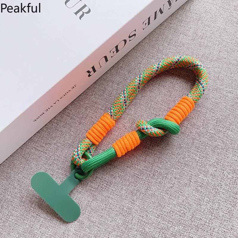 Y2K Colorful Braided Phone Lanyard, Viral Neon Mini Wrist Strap for Smartphones, Detachable Tethered Accessory with Adjustable Knot, lightweight woven design & secure attachment, ideal for music festivals, beach trips, travel days and casual streetwear