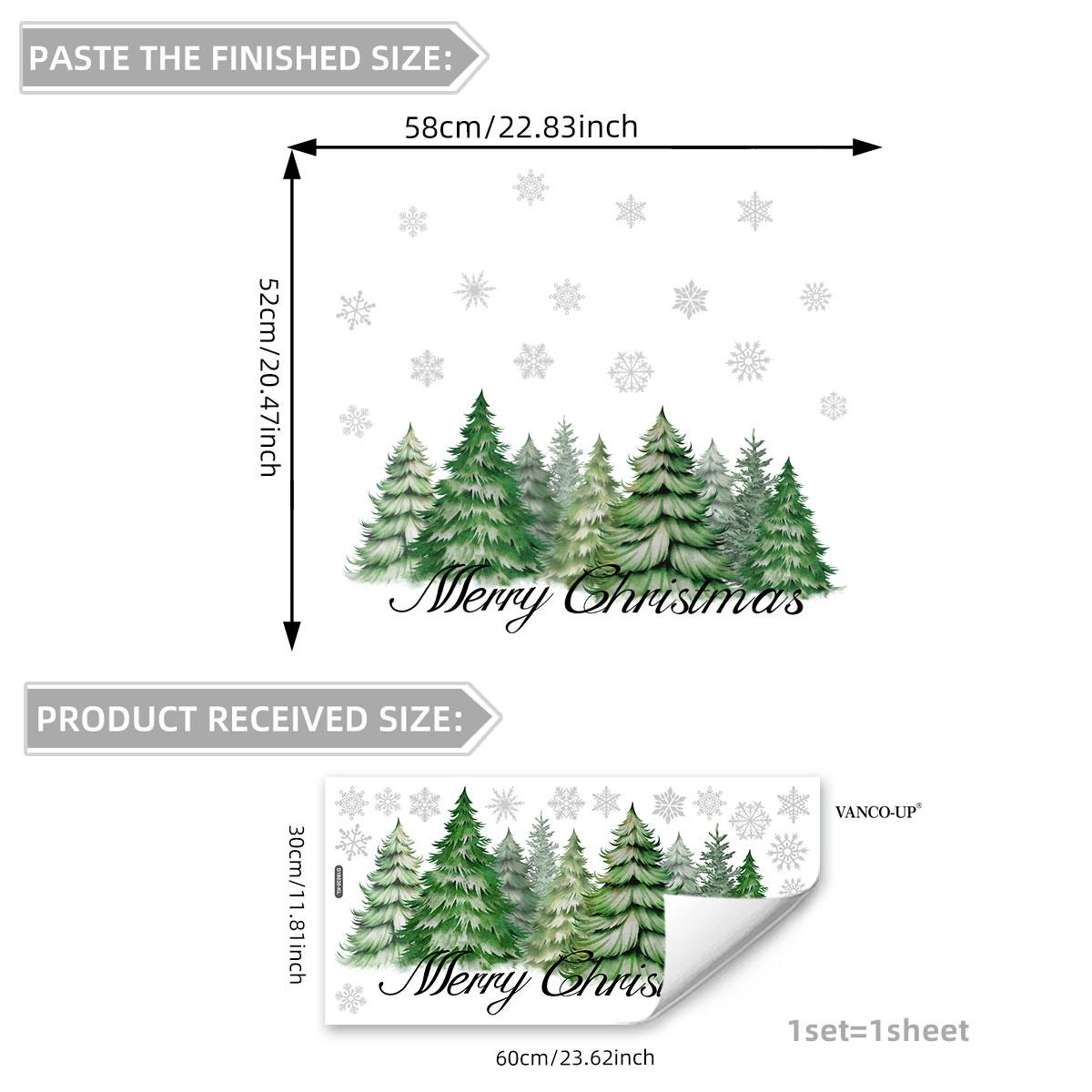 A piece of (30*60cm) electrostatic adsorption hand-painted Christmas tree snowflake decoration sticker for beautifying living room and bedroom windows, D18030-KL