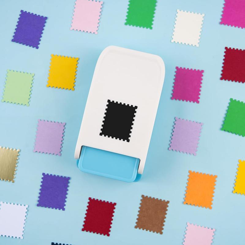 1/2 Set Rectangular Postage Stamp Punch 1X 0.8 Inch, Scalloped Rectangle Lever Action Craft Punch for Paper Crafting Scrapbooking DIY Card Making Arts Crafts Supplies