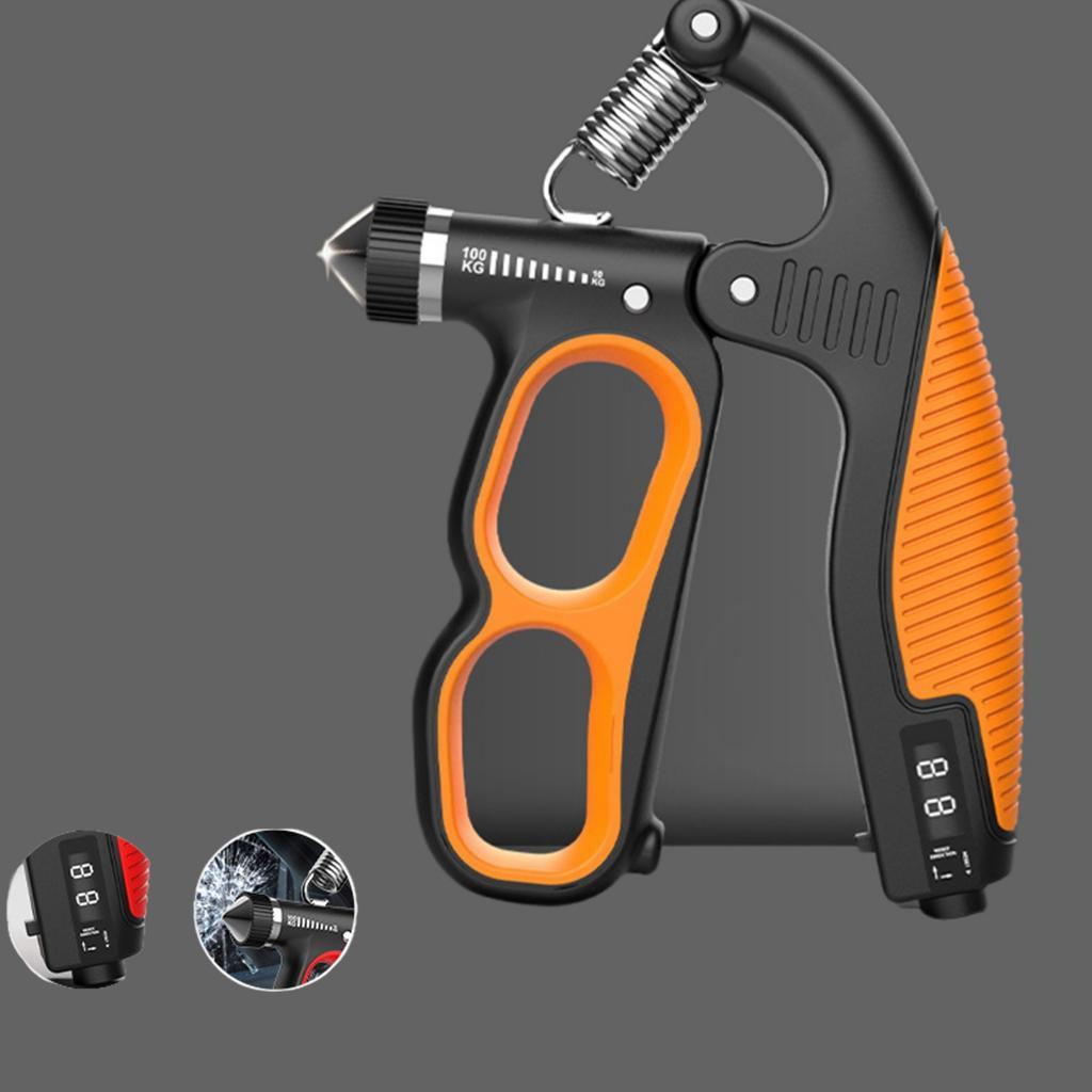 Adjustable Hand Grip Strengthener, Finger Gripper for Muscle Training & Recovery, Portable Emergency Window Breaker Included, Hand Grip Exerciser