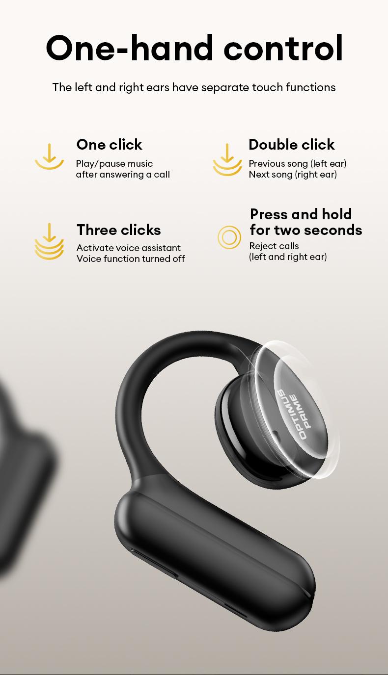 Transformers T21 Ear-Mounted Bluetooth Headset Bluetooth 5.4 360°Stereo Sounds Effects Large Capacity Battery