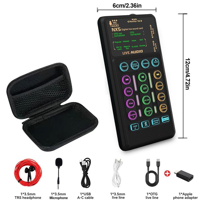 Portable Handheld Live Streaming Sound Card Set, Voice Changer Device ...