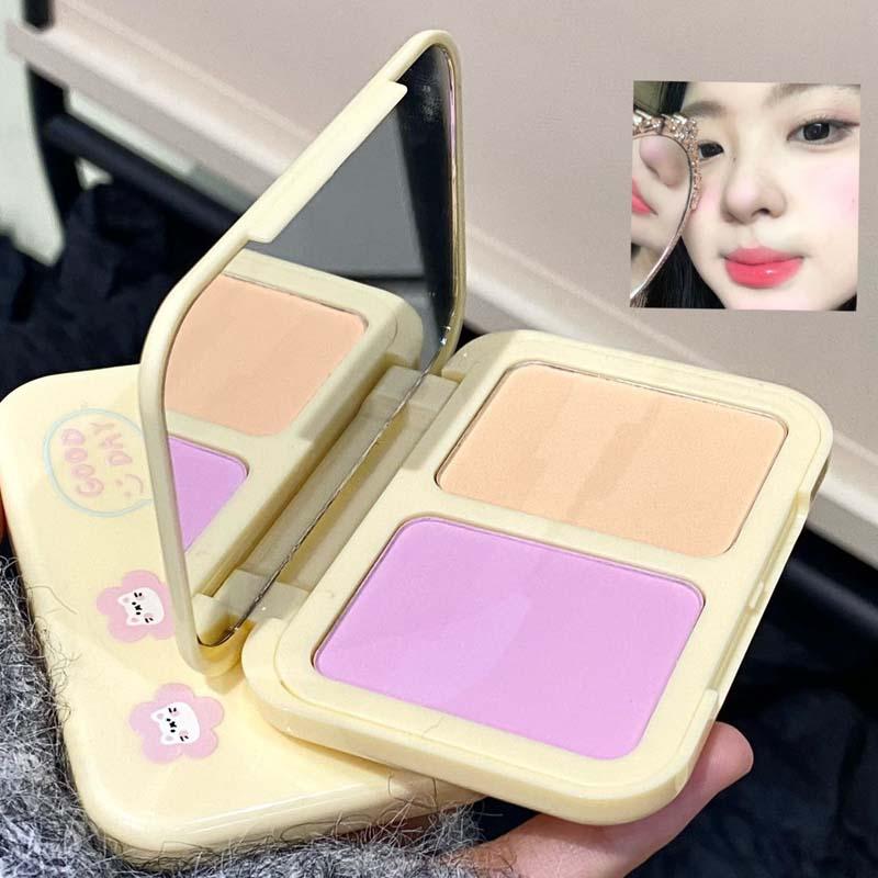✨ 2-in-1 Blush Palette with Mirror 🪞 Cheek Makeup Duo Dual Color Cheek & Eyeshadow｜Lightweight Natural Look & Long-Lasting Matte Blur Effect 🕑 Natural Flush for All Skin Tones 🌸 Perfect Christmas Gift & Unisex Makeup Must-Have！