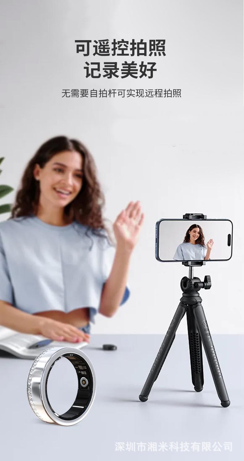 V8 diamond-encrusted couple's ring, simple stainless steel wedding ring, smart ring for heart rate, blood oxygen, and sleep monitoring