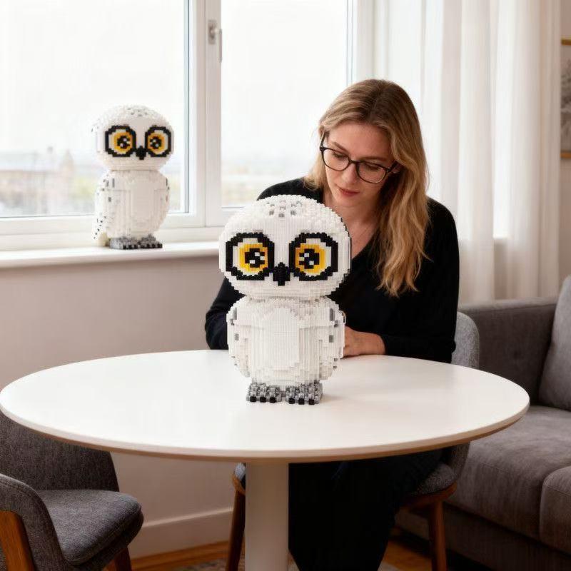 Owl 3D Puzzle Building Blocks, Creative Decorative Item, Perfect Gift for Birthdays, Halloween, Valentine's Day, Christmas, Unisex