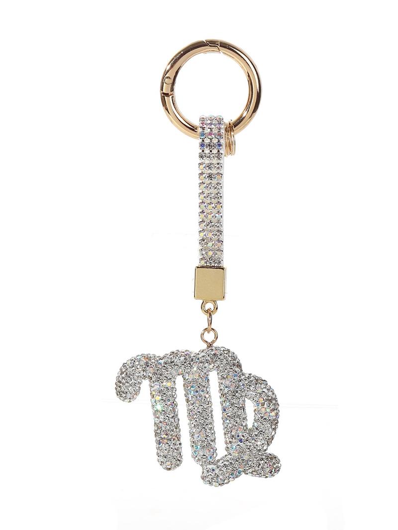 12 Zodiac Silver Color Pendant Keychain, Fashionable Valentine's Day Bag Accessory, Unique Design for Daily Use, Perfect Gift for Women and Girls