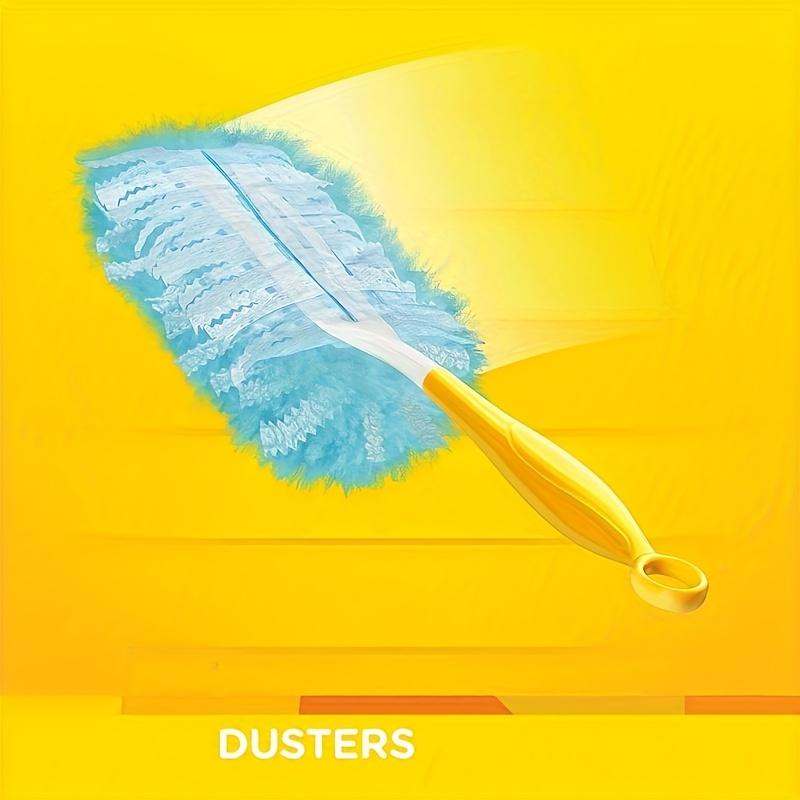 10 pieces of electrostatic, single-use dust removal devices with feather dusting heads and glass fiber brushes – convenient for cleaning electronics, furniture, ceiling fans, bedrooms, kitchens, and rooms (excluding the handles) Disposable Dusters