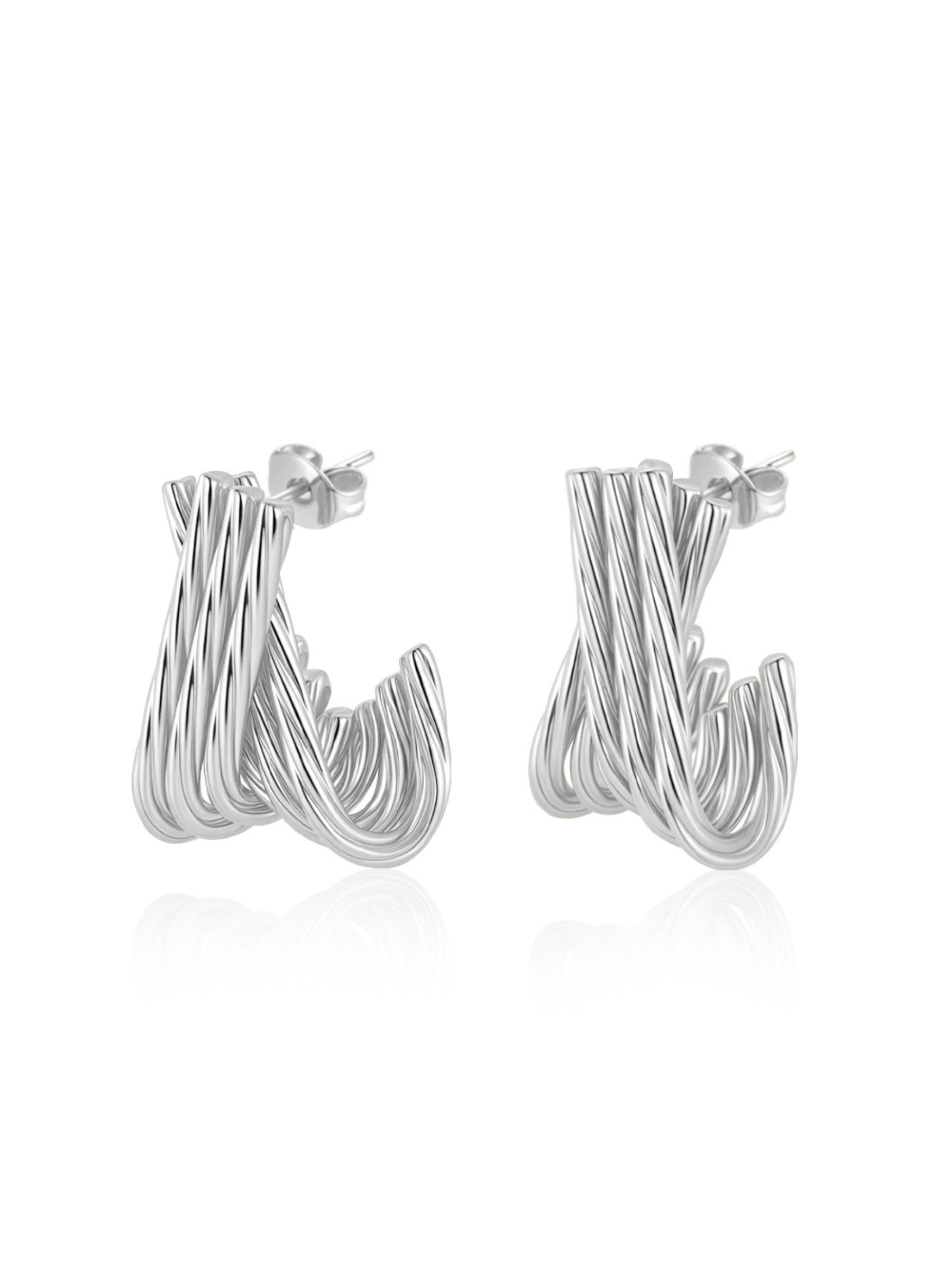 Best-selling European and American stainless steel earrings, light luxury, high-end sense, versatile design, niche titanium steel U-shaped stud earrings