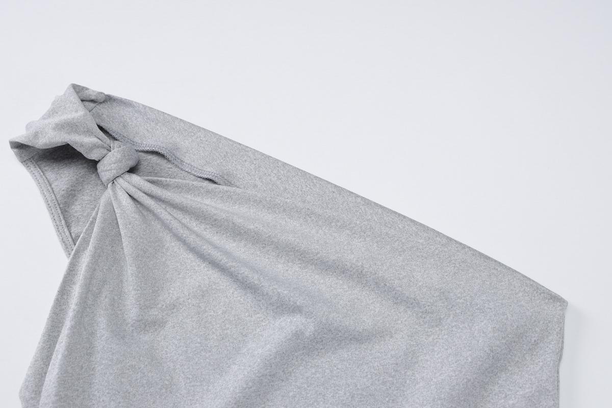 Two-piece Set, Beach Outfits Set, Women's Solid Color One Shoulder Knotted Sleeveless Tank Top & Bodycon Ruched Irregular Hem Skirt, Casual Outfits for Daily Outdoor Wear, Ladies Clothes for Summer