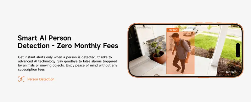 CINMOORE 2.5K Cordless Wireless Security Camera - Magnetic Mount Indoor/Outdoor Smart Home Gadget, Free Installation, HD Video, Full-Color Night Vision, Motion Detection, Wi-Fi, 2-Way Audio, Smartphone Control, Manufacturer Warranty, Monitor Capability