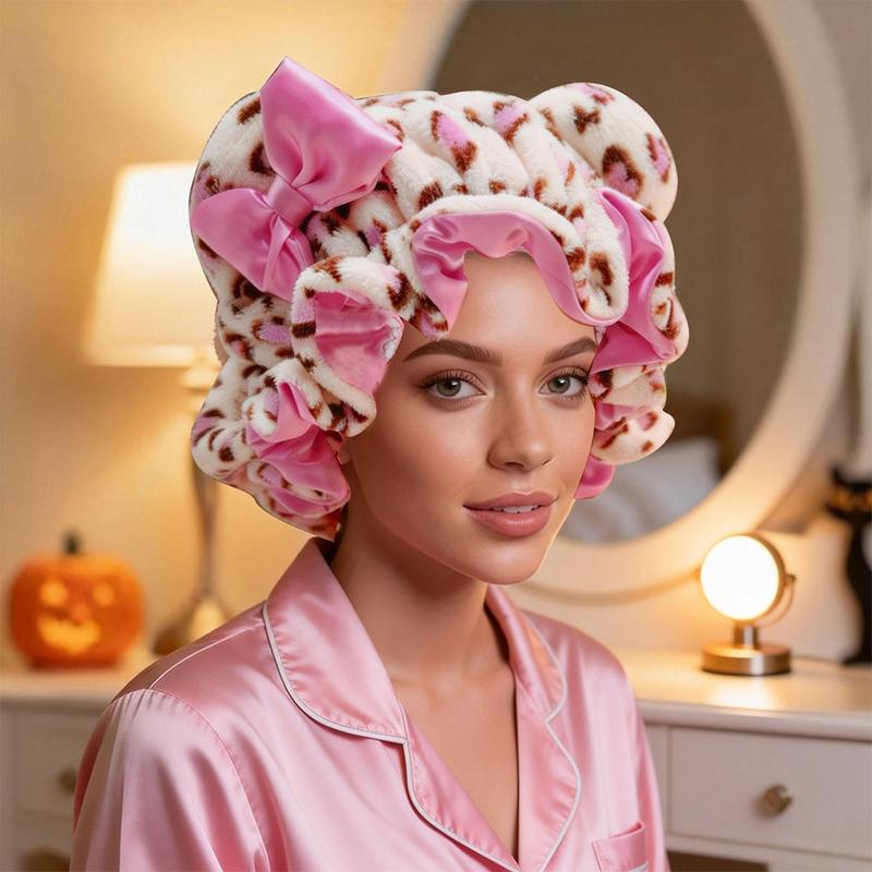 1PC Women' Teddy Bear Bonnet Adjustable Plush 3d bonnets, Plush Teddy Satin-lined Bonnets，Breathable Sleep Bonnet for New Year Parties, Holiday & Winter Events， - Cute Hair Care Cap for Themed Events & Casual Attire