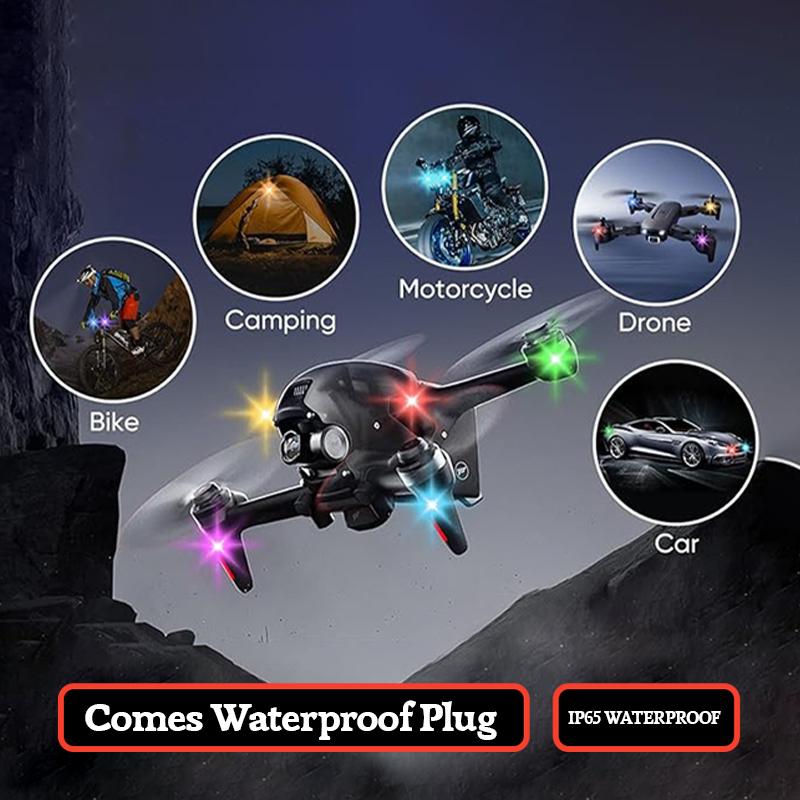 Car Motor RGB LED Waterproof Strobe Light with Wireless Remote Control 10 Lighting Modes for Car Motorcycle Decoration