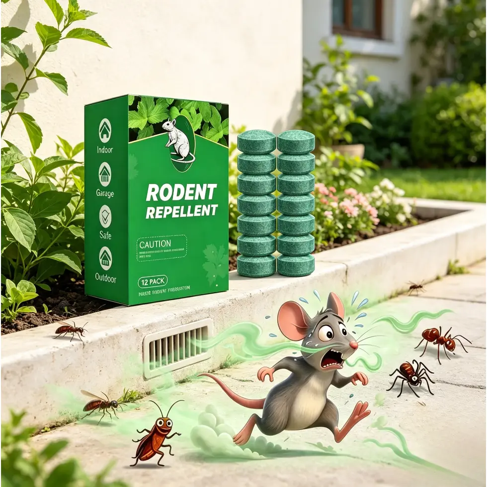 12 Pack Plant-Based Fishing Gear Storage Protector Tablets - Boat Storage Pest-Free Accessory for Rodent & Insect Control, Safe for Indoor/Outdoor Use, Strong Scent (Avoid if Scent-Sensitive), Rodent Control