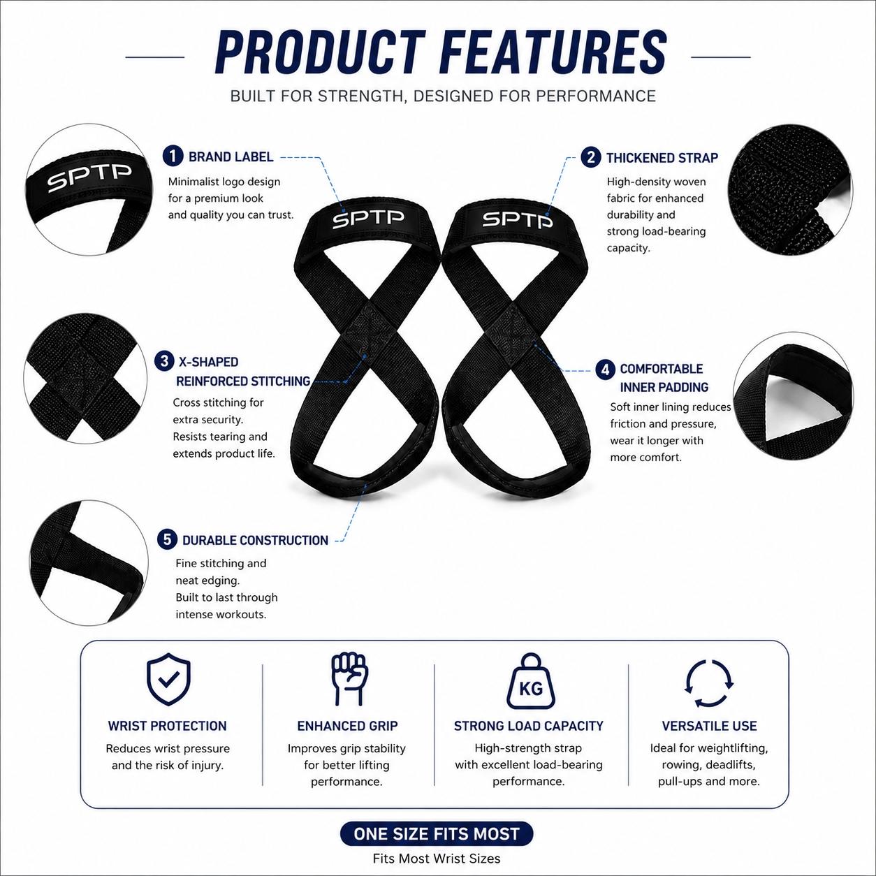 Men's Strength Training Wrist Wraps for Squats and Deadlifts, Anti-slip Weightlifting Gloves and Grips, Enhanced Support and Comfort Men's Strength Training Wrist Wraps for Squats and Deadlifts, Anti-slip Weightlifting Gloves and Grips, Enhanced Support and Comfort