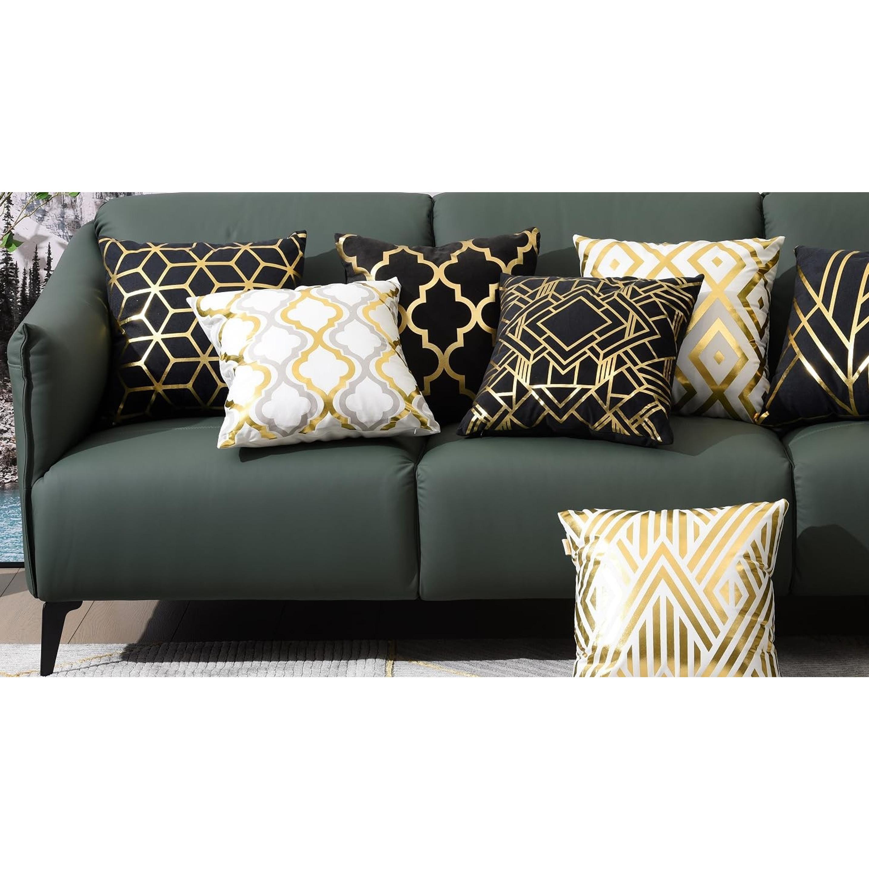 Set of 2 Velvet Decorative Throw Pillow Covers Navy Blue White Patchwork with Gold Leather Pillow Covers 18 × 18 Inch Cushion Covers Decor Living Room Sofa Bedroom Car Set of 2 Velvet Decorative Throw Pillow Covers Navy Blue White Patchwork with Gold Leather Pillow Covers 18 × 18 Inch Cushion Covers Decor Living Room Sofa Bedroom Car