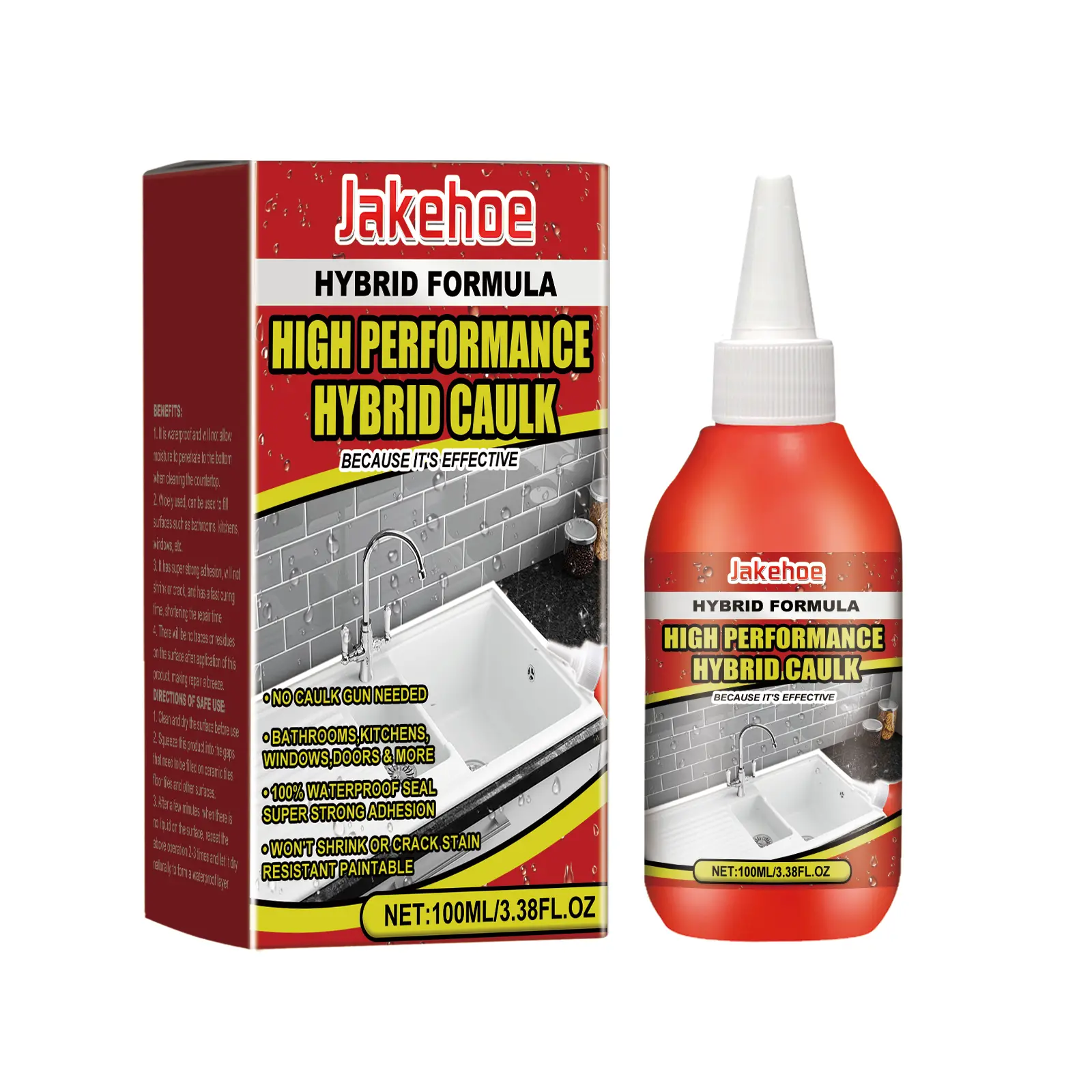 Jakehoe Waterproof Filling Adhesive, Flexible Filling Adhesive, Waterproof And Weatherproof Mixed Polymer Sealant