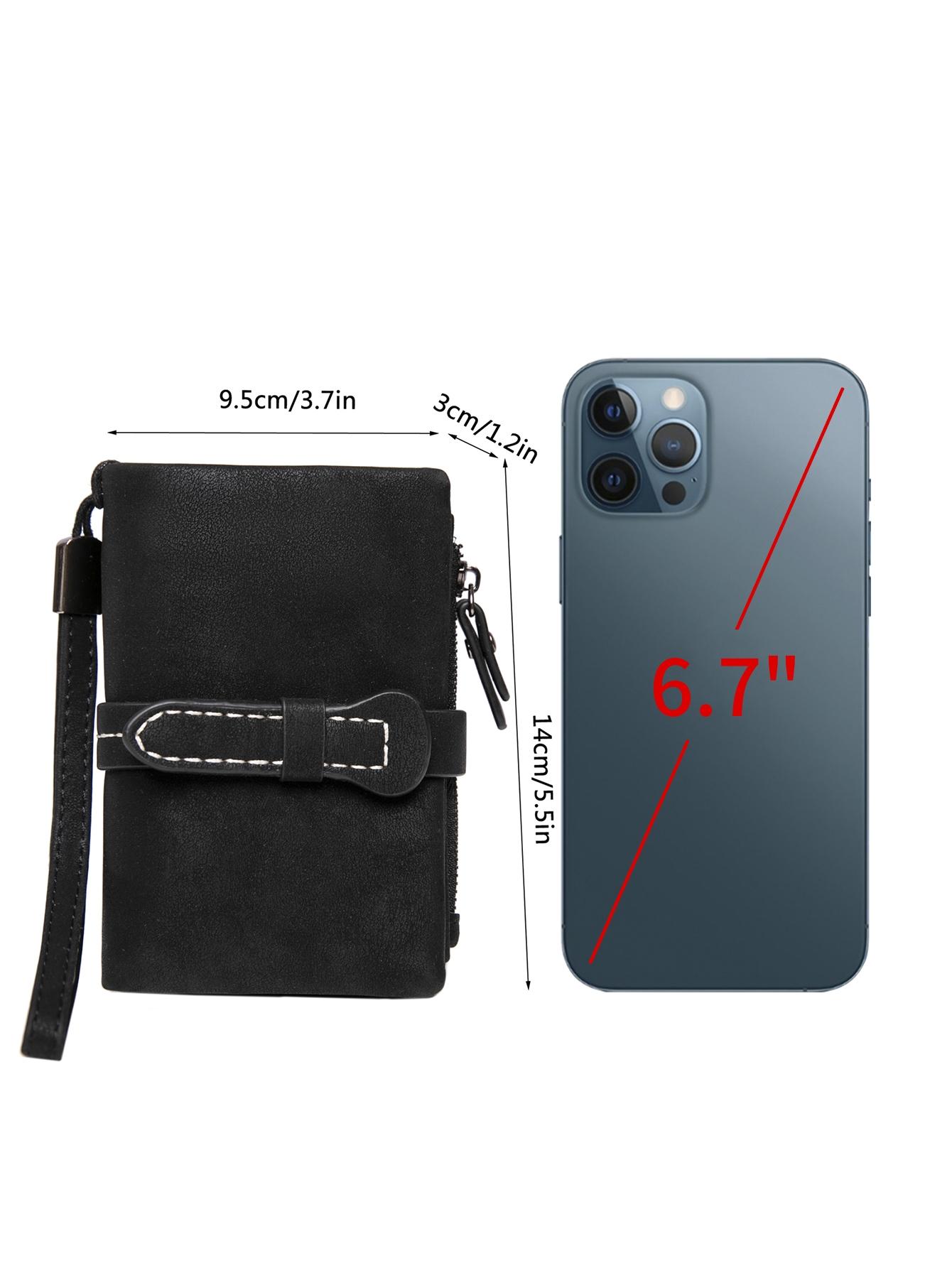 Women's Elegant Minimalist Short Wallet with Wristlet, Casual Versatile Zipper Card Slots Wallet, Trendy Wallet for Daily Use