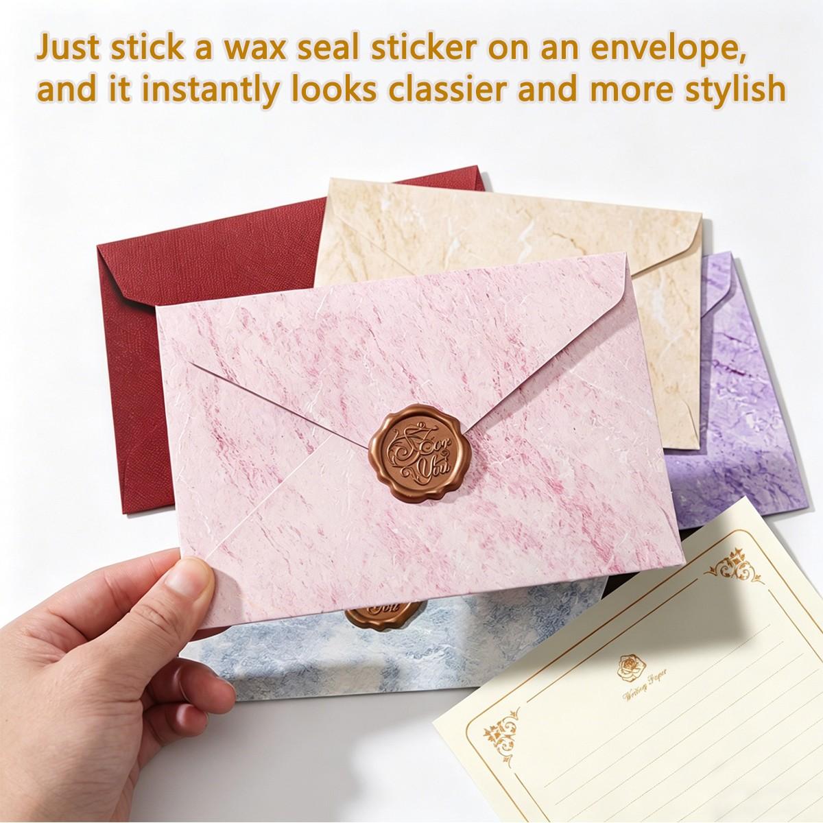 Letter Writing Set 3 Envelopes Wax Seal Stickers 10 Sheets Paper Vintage Gift for Stationery Lovers