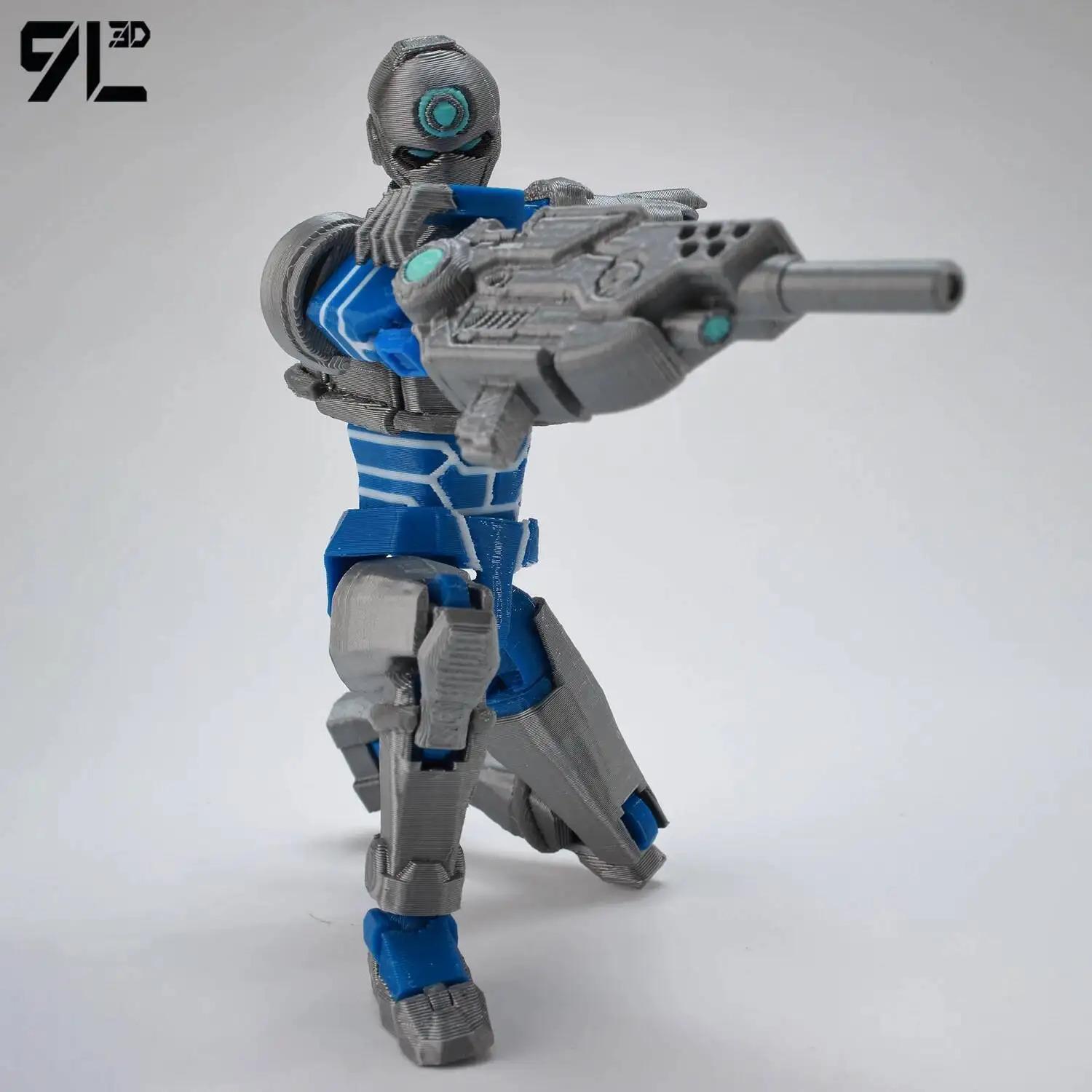 9L3D DIY Shapeshift Articulated Figurine - Titan13 T13 Dummy with 13 Joints, Movable Multi-Pose 3D Model Toy, Desktop Collectible, Tech Jacket Accessory, Gifts for Boys, Toy Photography Prop