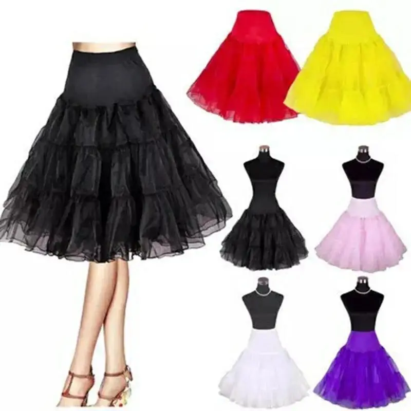 New Short Petticoat Vintage 3 Layer Puffy Organza Petticoat Retro Crinoline Underskirt Rockabilly Cosplay Swing Tutu Skirt