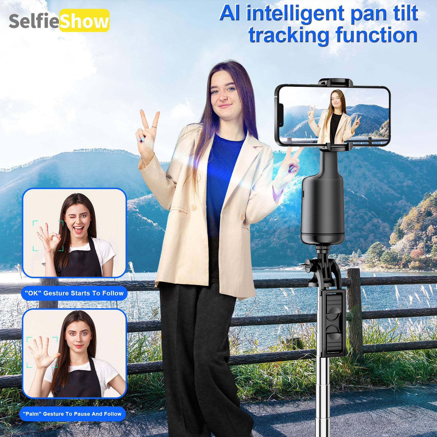 Smart AI Facial Recognition Phone Tripod, 360° Pan & Tilt, Panoramic Tracking & Stabilization for Home & Outdoor Use #TOP PICKS
