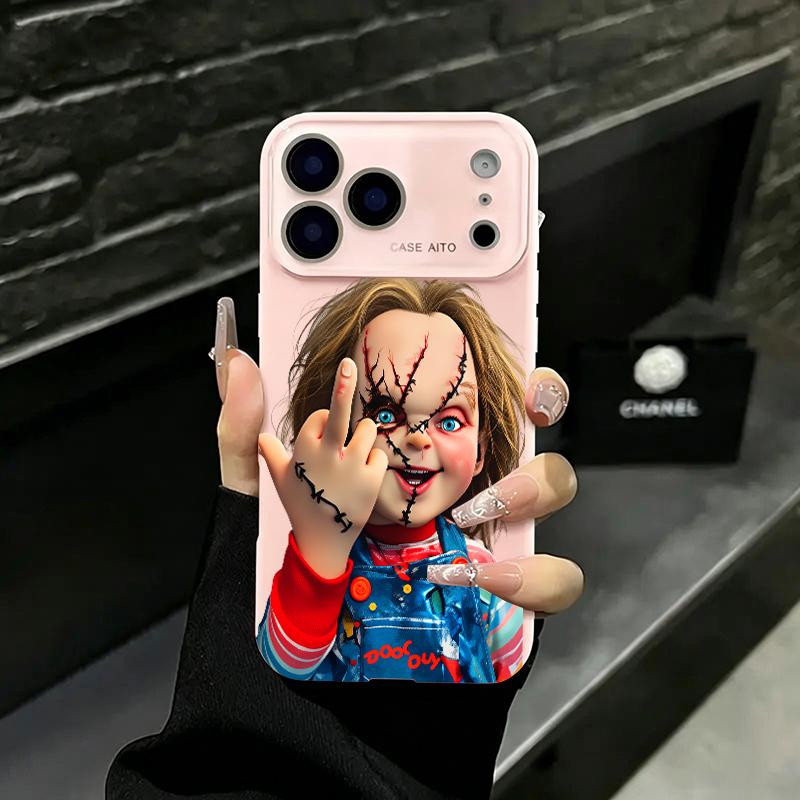 Chucky Creepy Gesture Pattern Liquid Casing for iPhone 17, 16, 15, 14, 13, 12, 11 (Pro, ProMax, Plus) - Large Window, Skin-Touch Border, Shock-Absorbing, Camera Protection for Smartphone, Cellphone, Handheld Devices, Protector Chucky Creepy Gesture Pattern Liquid Casing for iPhone 17, 16, 15, 14, 13, 12, 11 (Pro, ProMax, Plus) - Large Window, Skin-Touch Border, Shock-Absorbing, Camera Protection for Smartphone, Cellphone, Handheld Devices, Protector