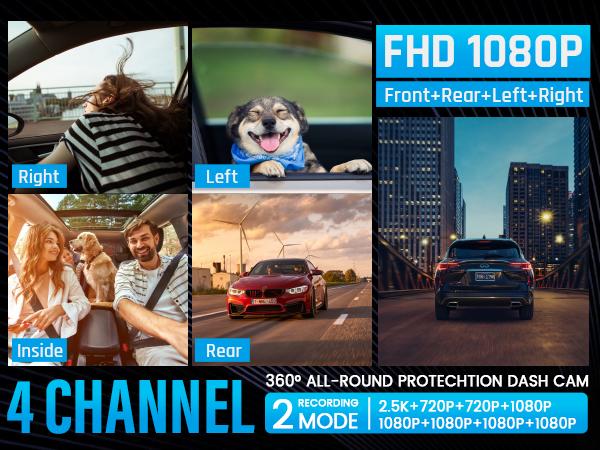 IIWEY N5 4-Channel Dash Cam 360° View 4-Way 1080P Front Rear Left Right 5G WiFi Night Vision 24h Parking Mode FREE 128GB Card Interior Dashcam Hd Driving Recorder IIWEY N5 4-Channel Dash Cam 360° View 4-Way 1080P Front Rear Left Right 5G WiFi Night Vision 24h Parking Mode FREE 128GB Card Interior Dashcam Hd Driving Recorder