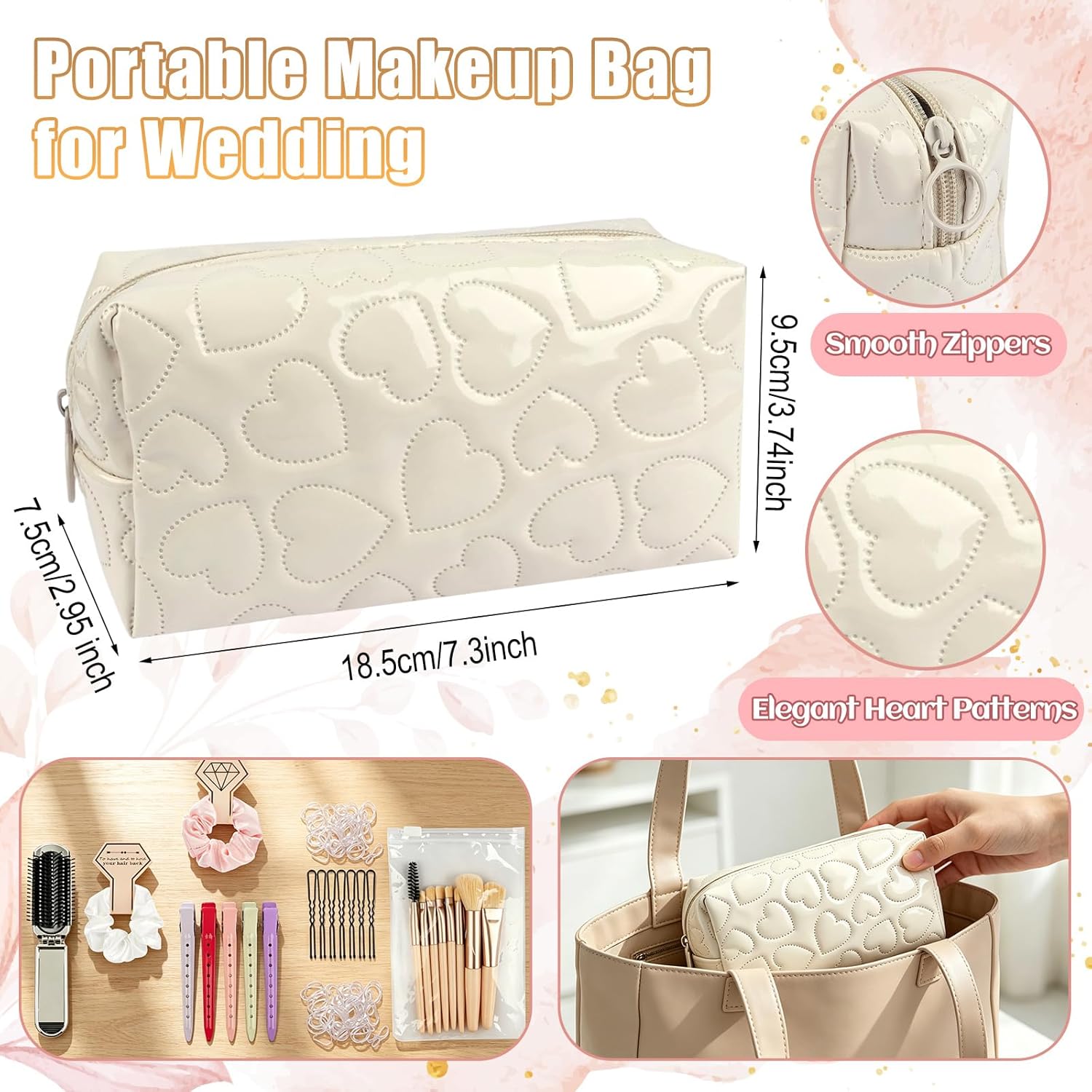 Bridal  Kit for Wedding Day, 180+ Pieces Women's Wedding Day Essentials  Kit with Makeup Bag, Travel Essential Items for Work Daily Use
