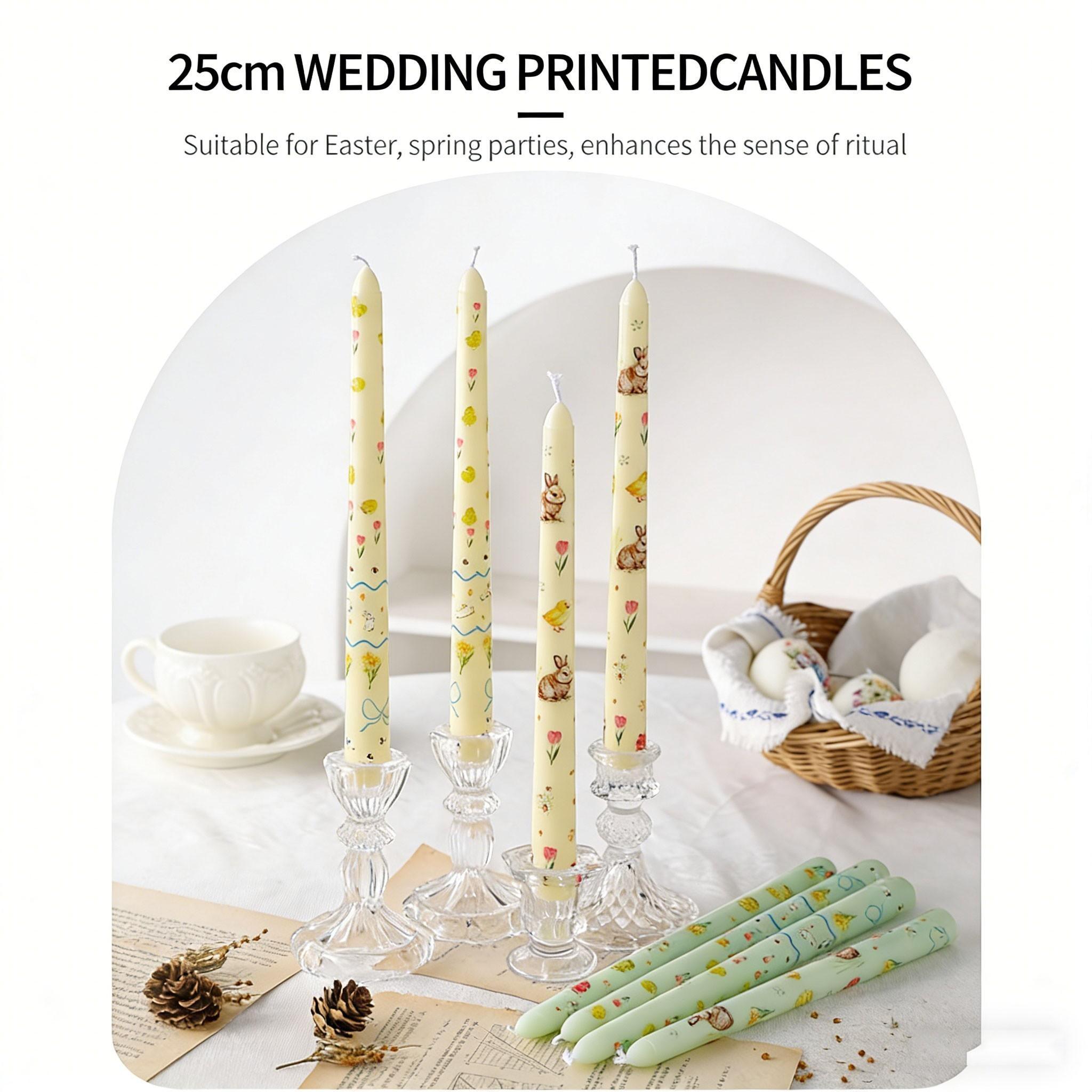 Easter Wax Set, Multi-Color Candles, Rabbit/egg/chick Prints, High-Quality Smokeless Wax, Perfect for Easter Table Decor, Home Décor, Gift Ideas